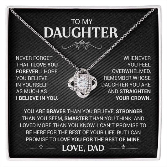 To My Daughter Gifts from Dad Heart Knot Pendant Christmas Gift Father Daughter Girl Necklace 2024 New Hot Dropshipping